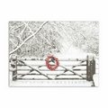 Snowy Gate Greeting Card - Silver Lined White Fastick  Envelope